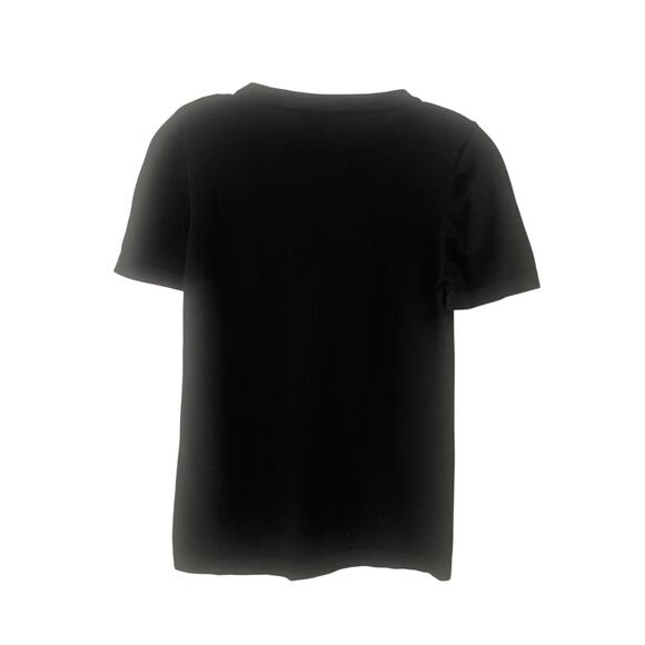 Theory Crew Neck Black Short Sleeve Knit Top Sz L - Picture 2 of 4